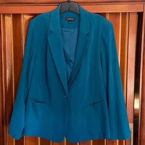 Lane Bryant Blazer. Size 22. gorgeous green color. One button. Pockets.